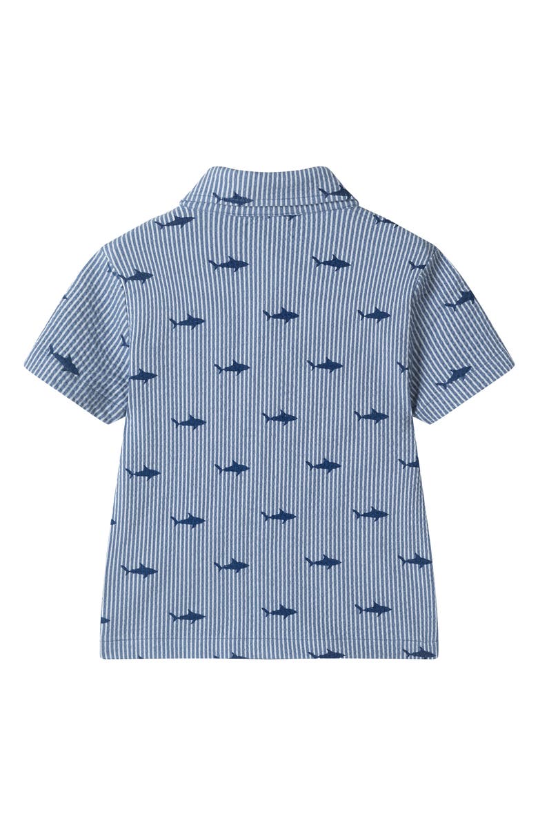 Andy & Evan Kids' Seersucker Button-Up Shirt & Shorts, Alternate, color, Navy Stripe