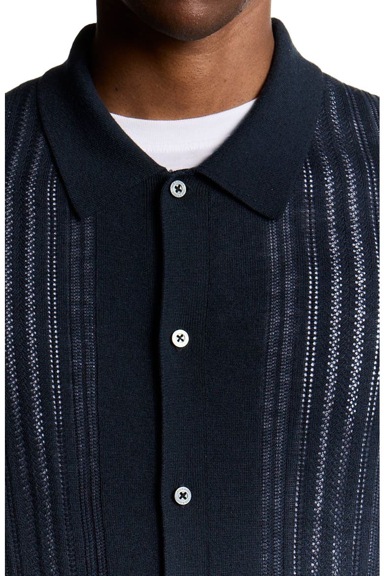 Long Sleeve Cable Knitted Shirt, Alternate, color, Carbon