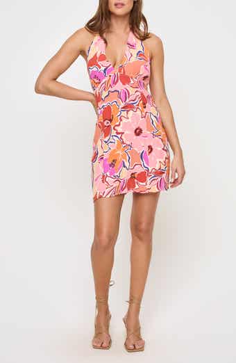 LSPACE Seabreeze Floral Cover-Up Halter Minidress