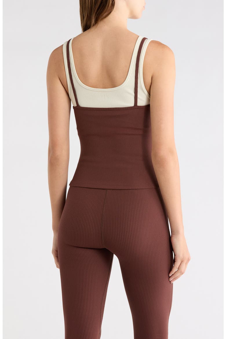 Ribbed Layered Tank, Alternate, color, CHOCOLATE/ SHELL