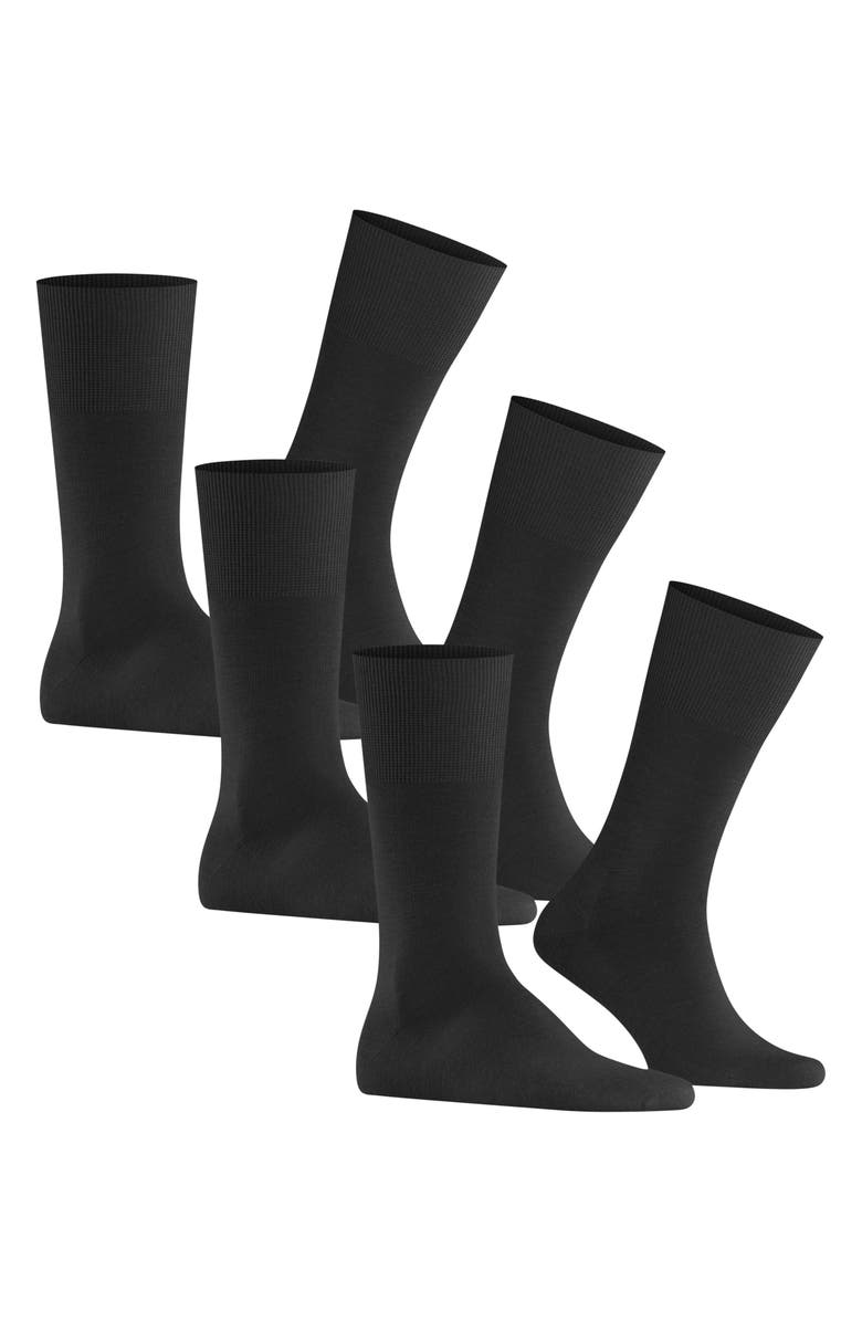 Falke Airport 3-Pack Dress Socks, Alternate, color, Black