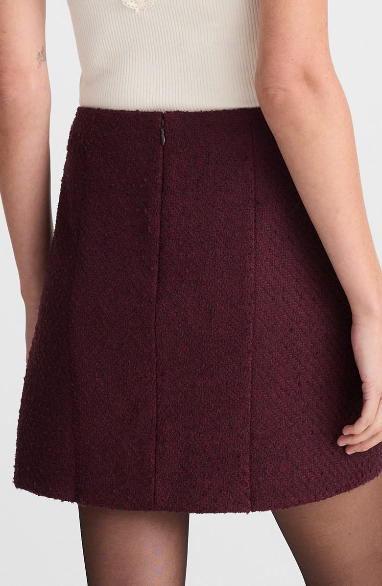 Madewell Tweed Miniskirt, Alternate, color, Dark Pomegranate