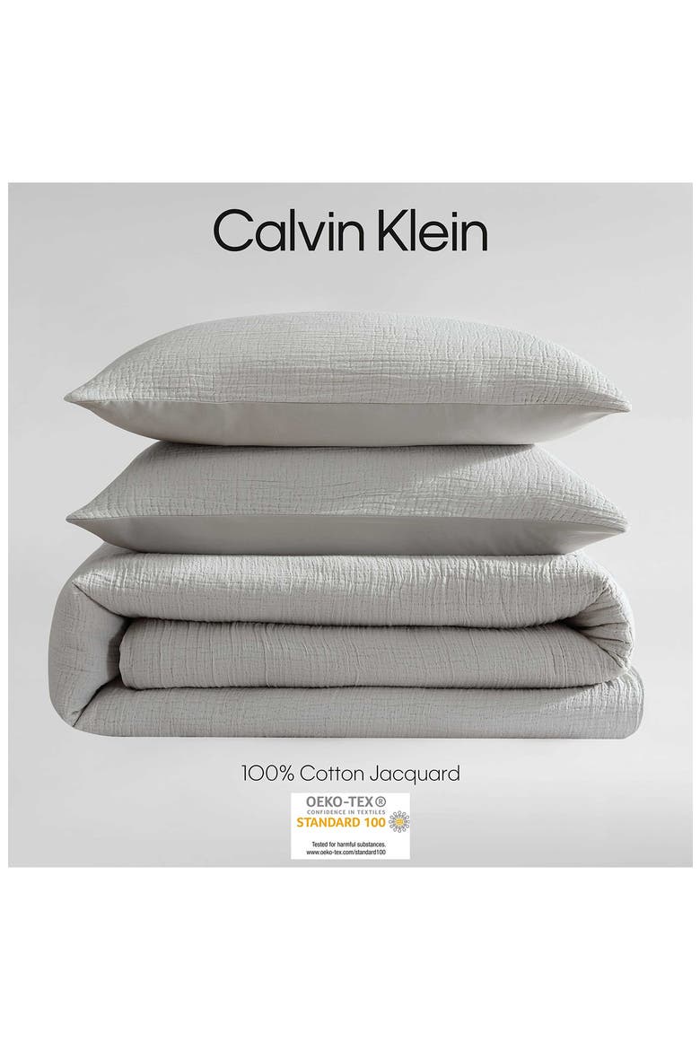 Textured Cotton Duvet & Shams Set, Alternate, color, GREY