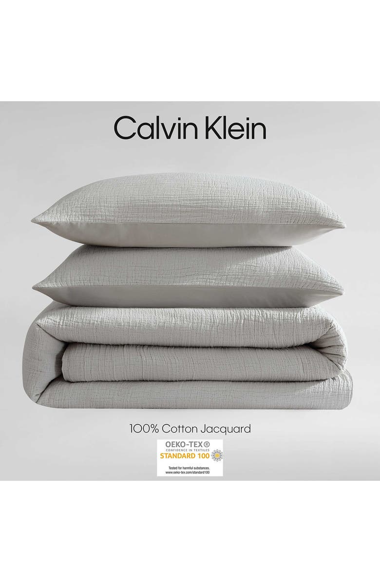 Calvin Klein Textured Cotton Duvet & Shams Set, Alternate, color, Grey