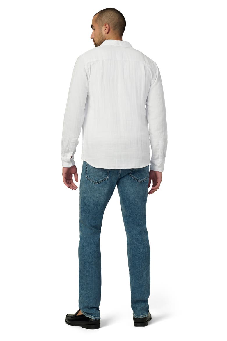 Cedric Cotton Gauze Button-Up Shirt, Alternate, color, OPTIC WHITE