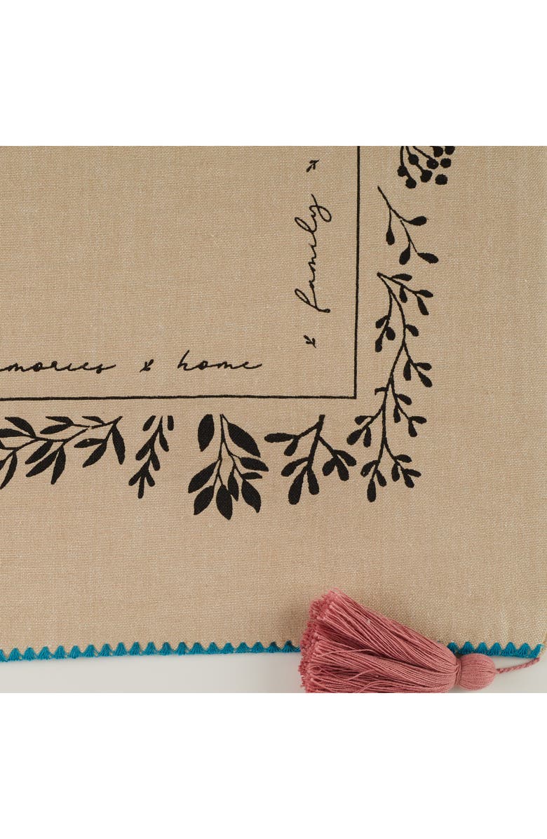 Design Imports Gather Together Embellished Table Runner, Alternate, color, Beige