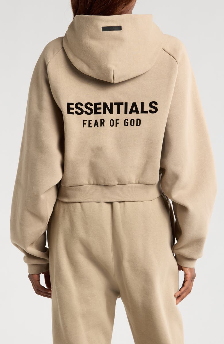Fear of God Essentials Cotton Blend Fleece Crop Hoodie, Alternate, color,