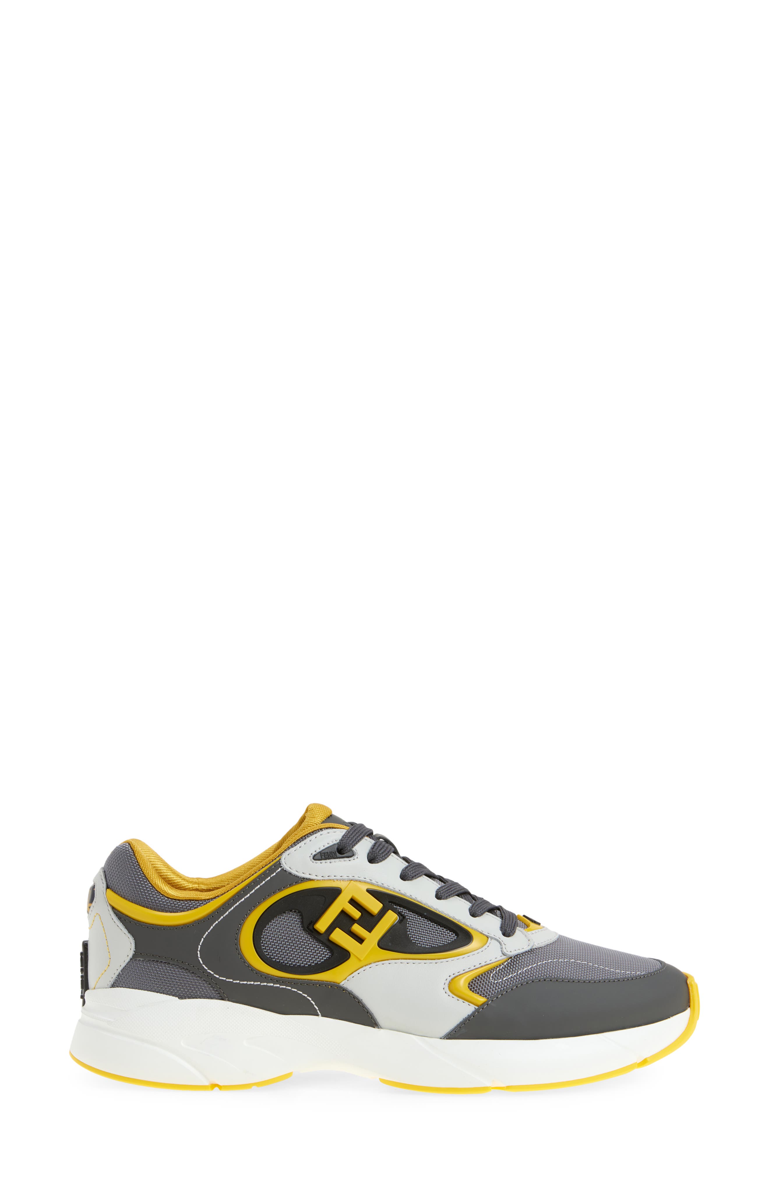 Fendi Forward Low Top Sneaker, Alternate, color, Silver Senap