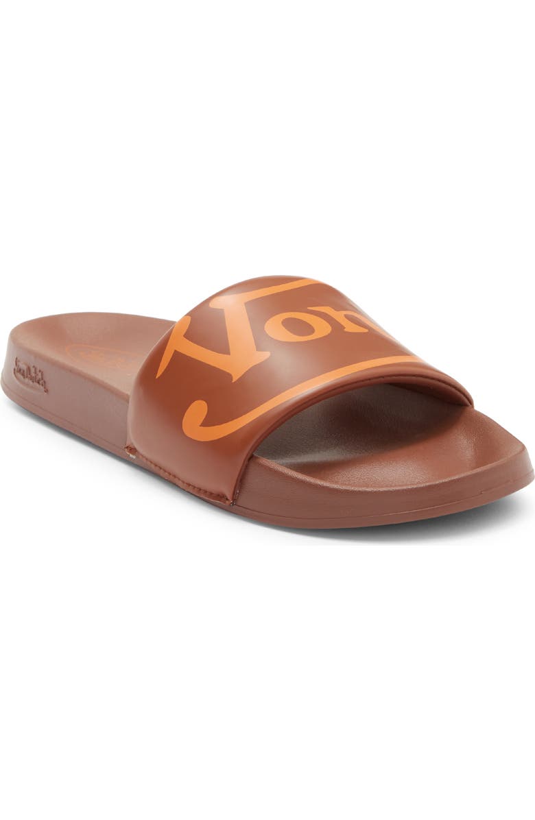 Von Dutch Slick Slide Sandal, Main, color, Brown/ Orange