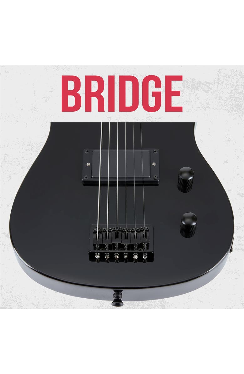 Lyxpro 30 Beginner Electric Guitar Kit with 3/4 Size Guitar, Amp, Six Strings and More, Alternate, color, Black
