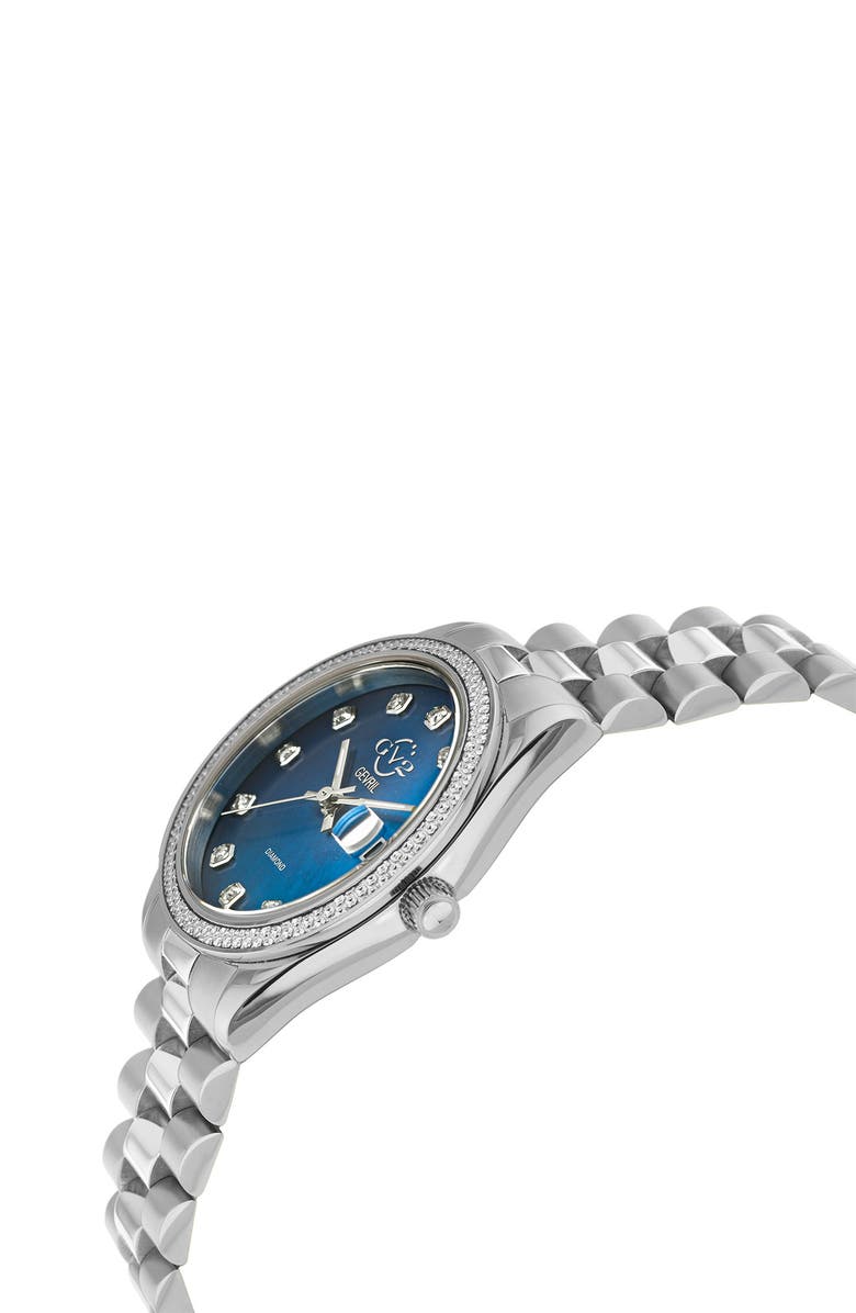 GV2 GEVRIL Women's Turin Swiss Diamond Stainless Steel Watch, 32mm - 0.15 ctw, Alternate, color, 