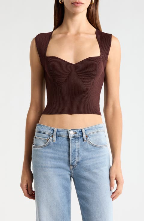 Sweetheart Sleeveless Sweater Top