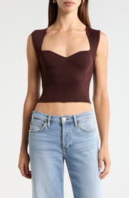 NSR Sweetheart Sleeveless Sweater Top