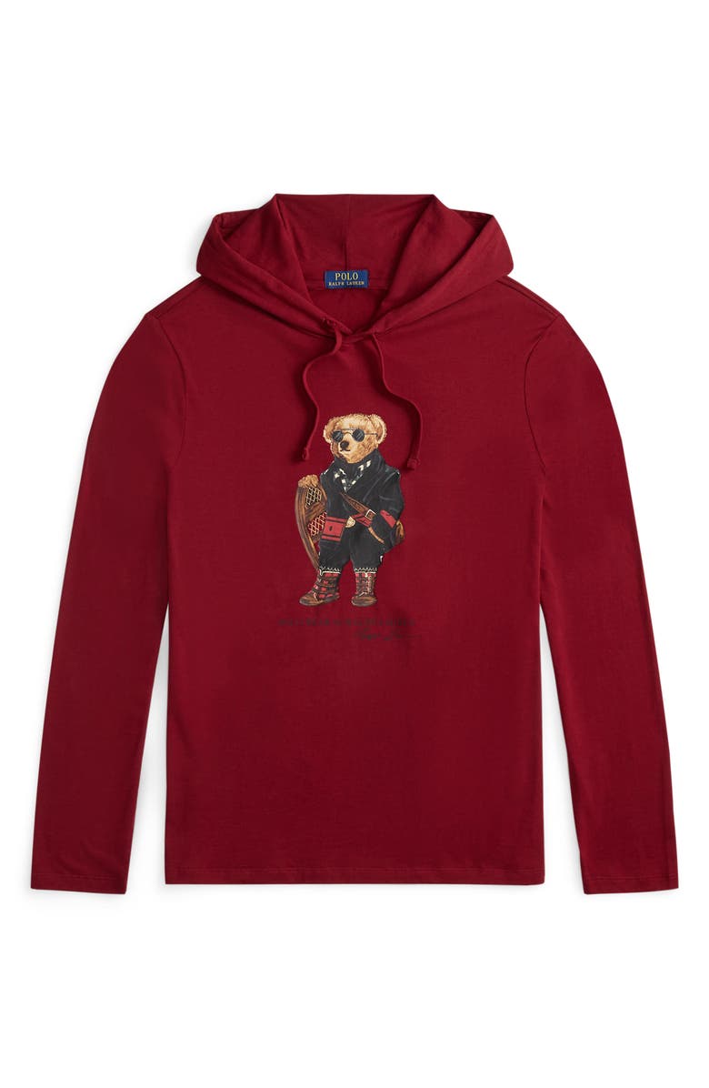 Polo Ralph Lauren Polo Bear Jersey Graphic Hoodie, Alternate, color, Fa25 Holiday Red Holiday Bear