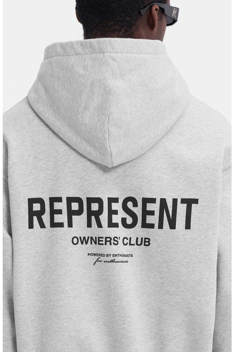 Owners' Club Script Graphic Zip Hoodie, Alternate, color, ASH GREY