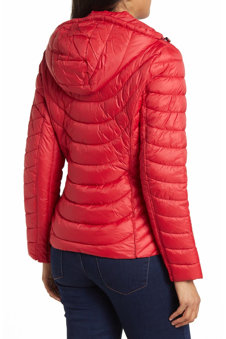 Contrast Packable Hooded Down Jacket, Alternate, color, CRIMSON