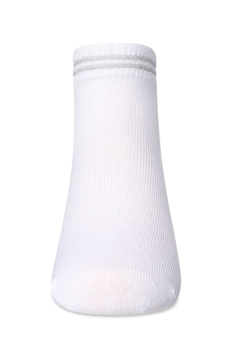 MeMoi Zag Lurex Anklet Sock, Alternate, color, Silver