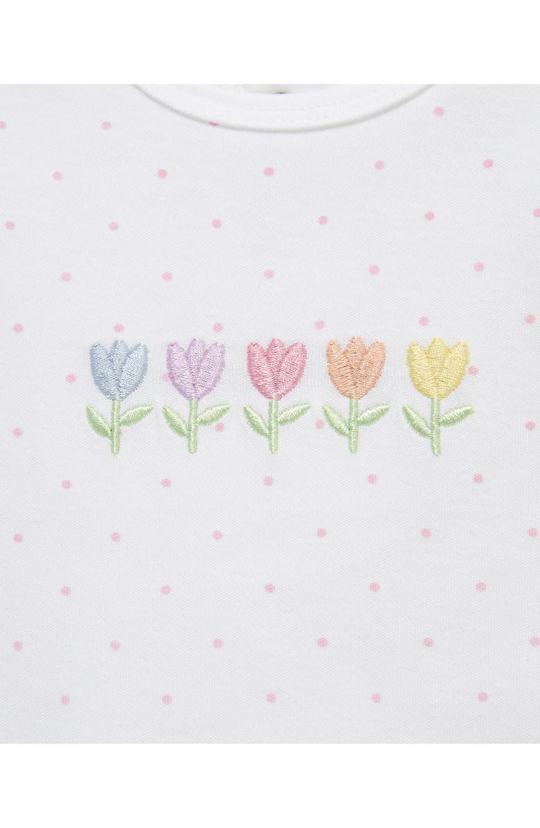 Little Me Tulips Bodysuit, Skegging & Headband Set, Alternate, color, White Print