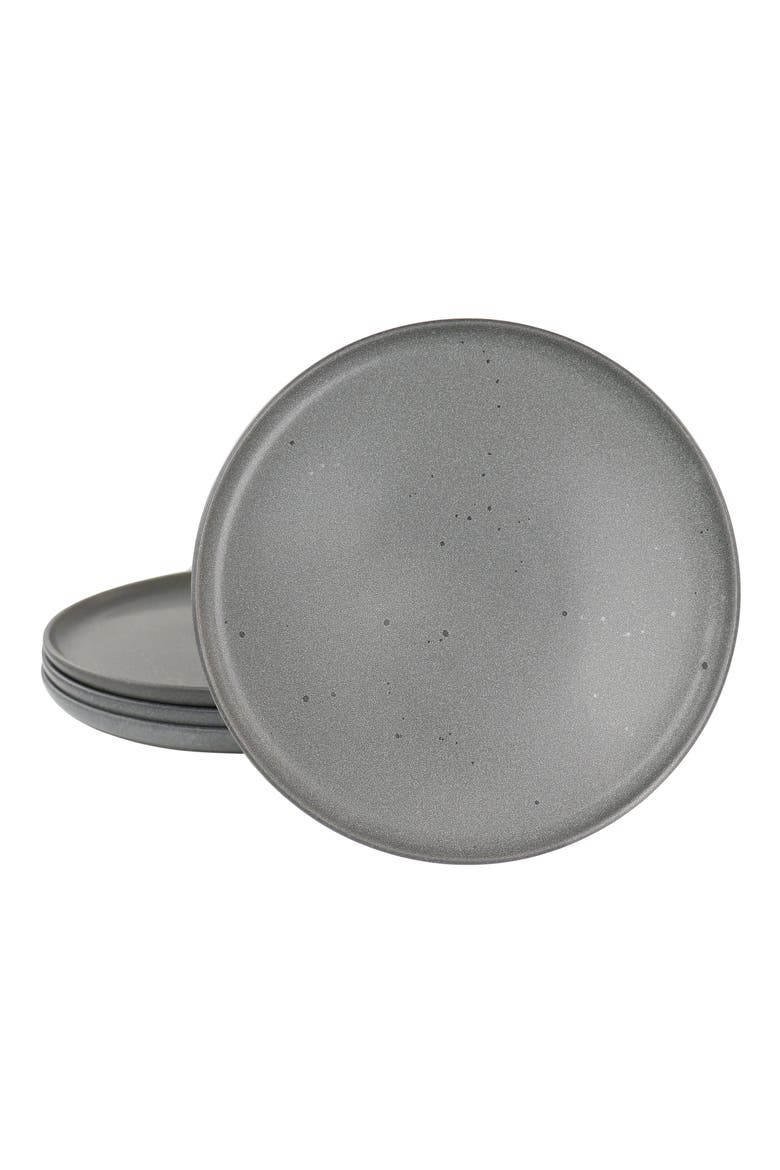 Landon 4 Piece 8.4in Round Stoneware Salad Plate Set, Main, color, Grey