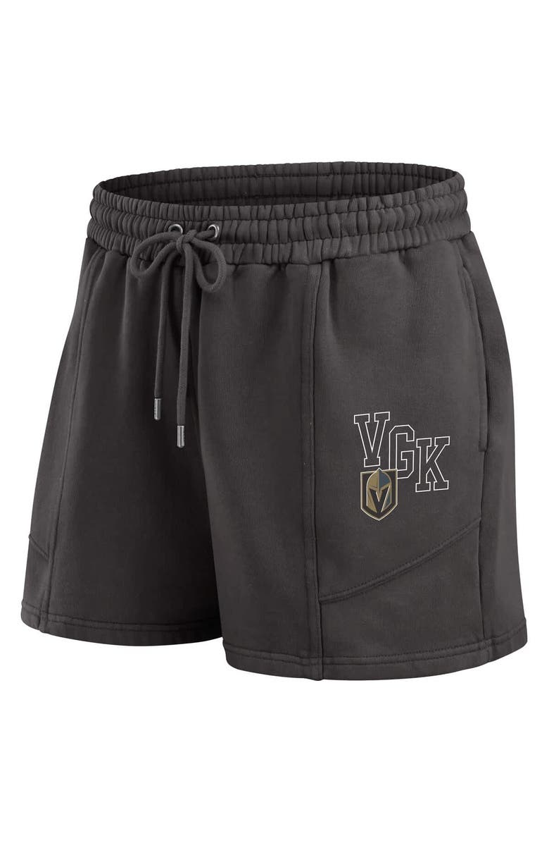 WEAR by Erin Andrews Women's WEAR by Erin Andrews Black Vegas Golden Knights Washed Fleece Sweatshirt & Shorts Lounge Set, Alternate, color, Black