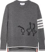 Thom Browne Geese Intarsia Boxy Virgin Wool Crewneck Sweater