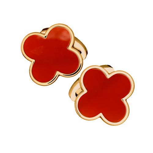 Jan Leslie Four Leaf Clover 18k Gold Vermeil Sterling Cufflinks In Gold