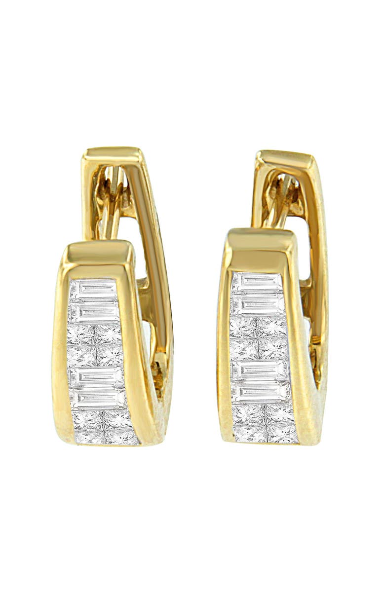 Haus of Brilliance 14k Yellow Gold 1/2ct TDW Princess and Baguette Diamond Earrings, Main, color, Yellow