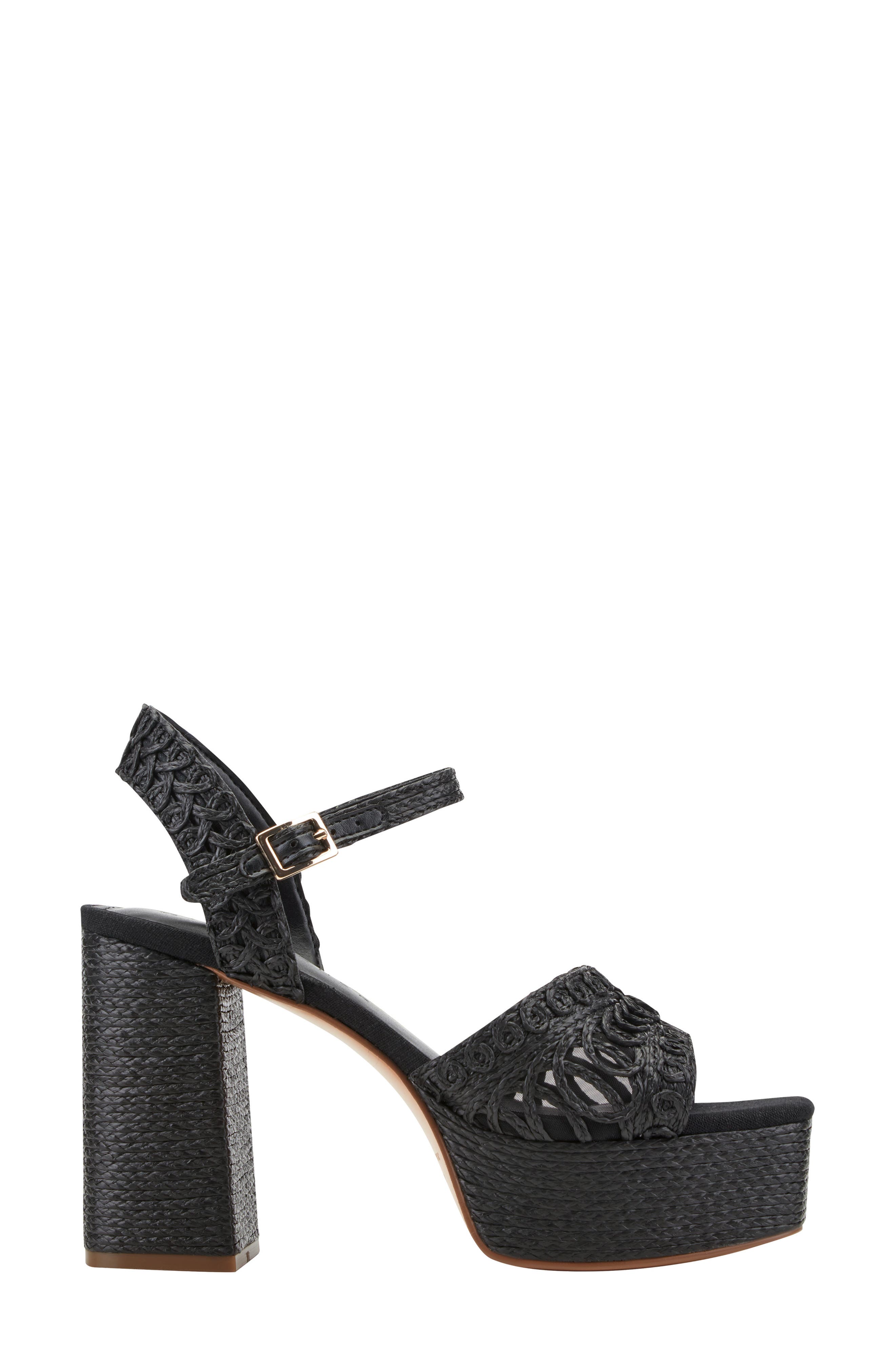 Marc Fisher LTD Chayse Ankle Strap Platform Sandal, Alternate, color, Black