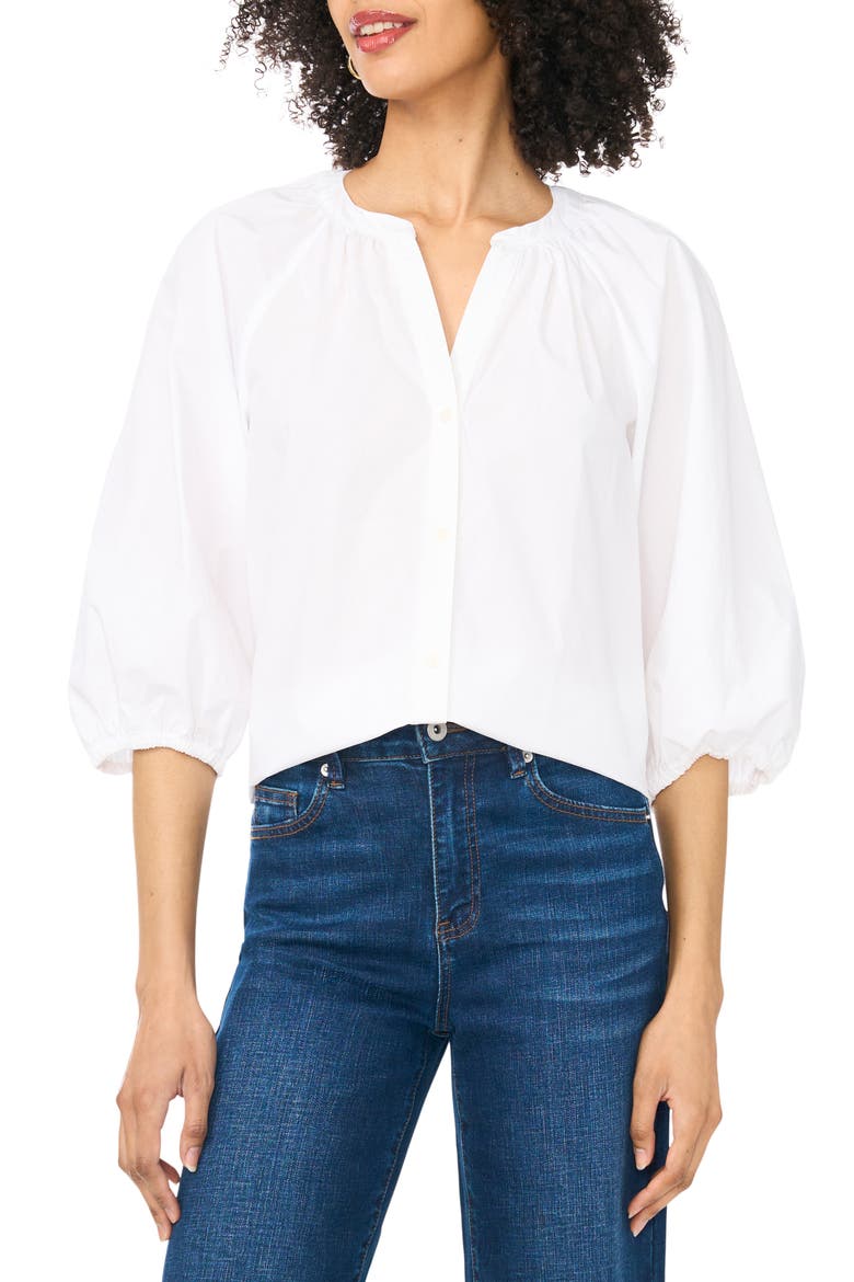 Raglan Puff Sleeve Top, Main, color, ULTRA WHITE