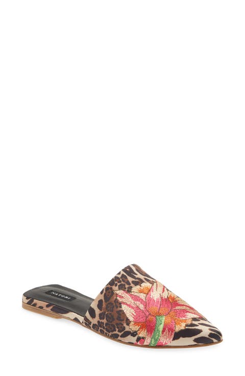 Arri Embroidered Satin Mule (Women)
