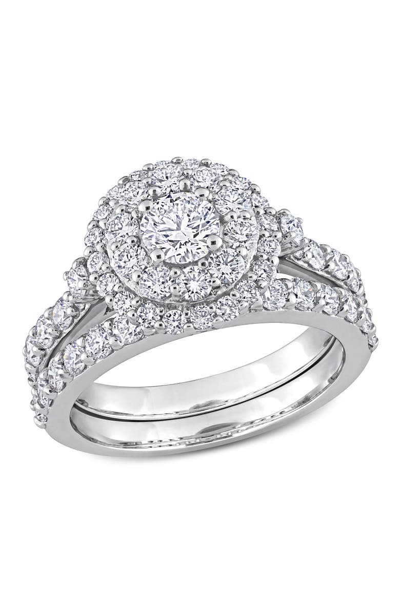 Julianna B. 1-3/4 CTW Lab-Grown Diamond Halo Bridal Ring Set, Main, color, White Gold