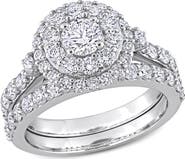 Julianna B. 1-3/4 CTW Lab-Grown Diamond Halo Bridal Ring Set