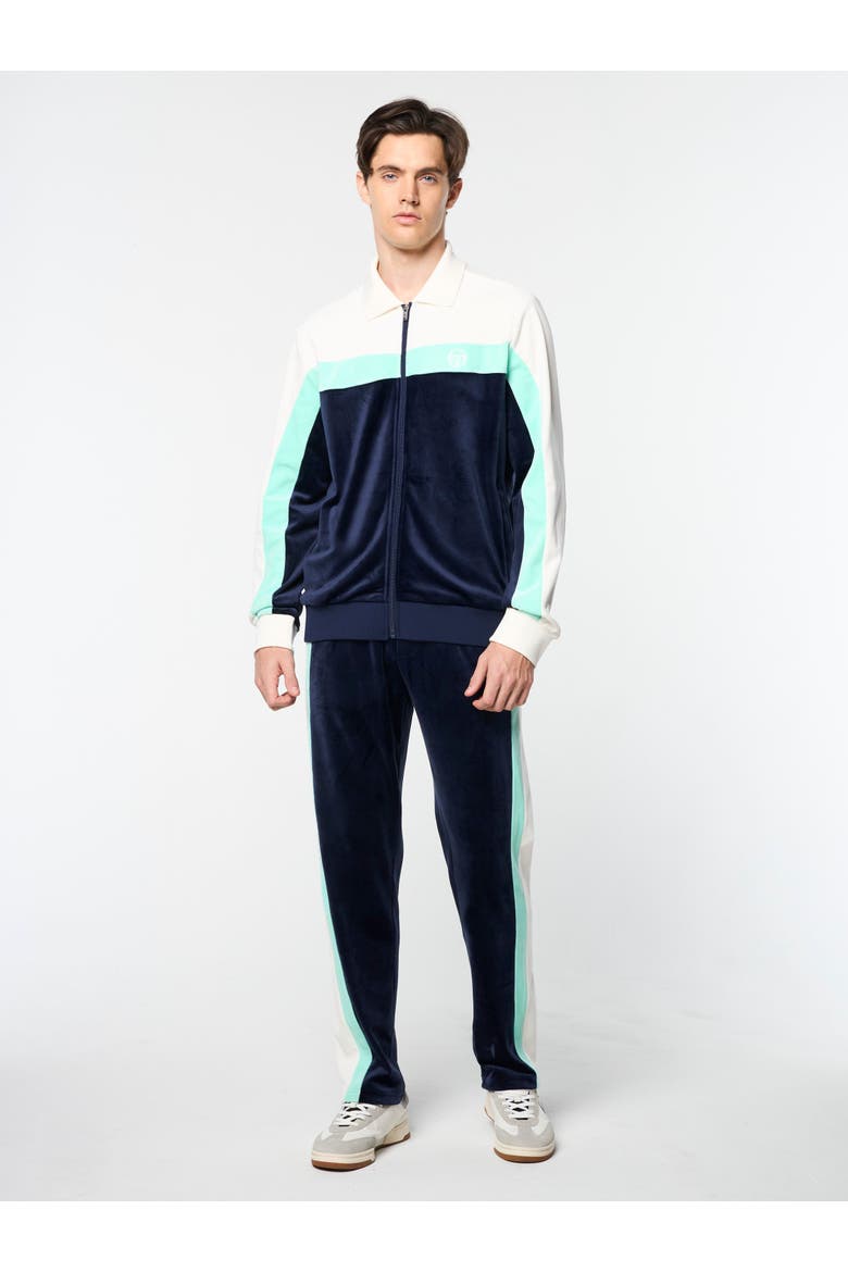 Lazaro Velour Track Jacket, Alternate, color, MARITIME BLUE