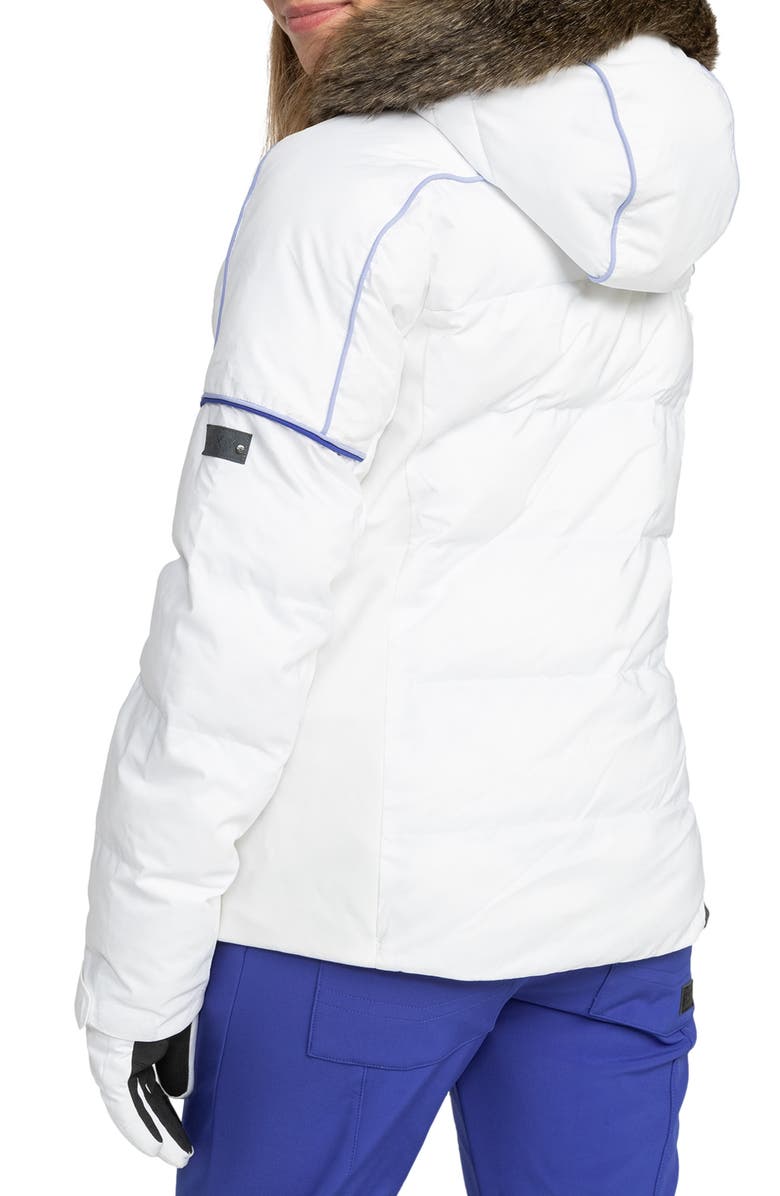 Roxy Snowblizzard Snow Jacket with Removable Faux Fur Trim & Hood, Alternate, color,