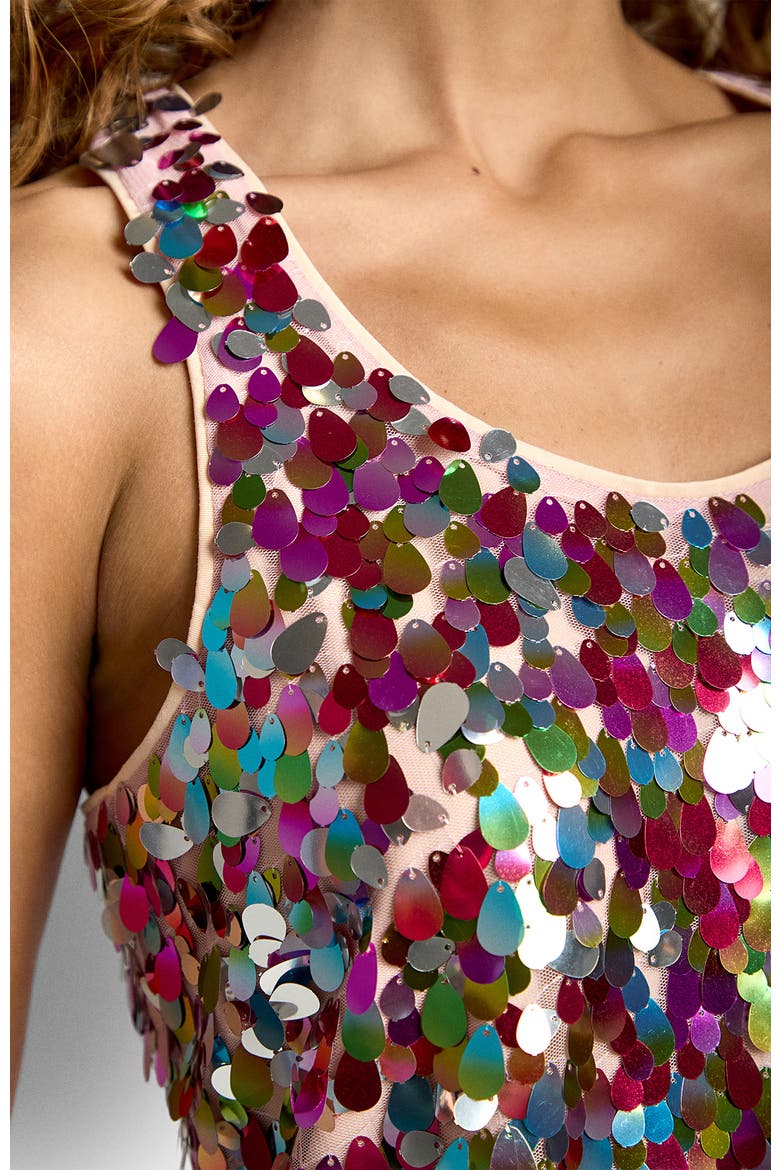 Nerissa Sequin Top, Alternate, color, Petal Paillettes