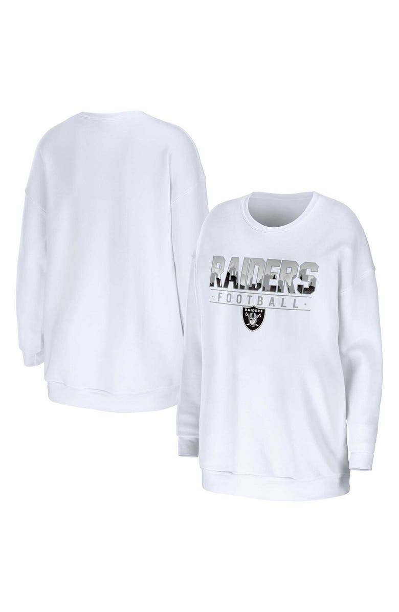 WEAR by Erin Andrews Women's WEAR by Erin Andrews White Las Vegas Raiders Domestic Pullover Sweatshirt, Main, color, White