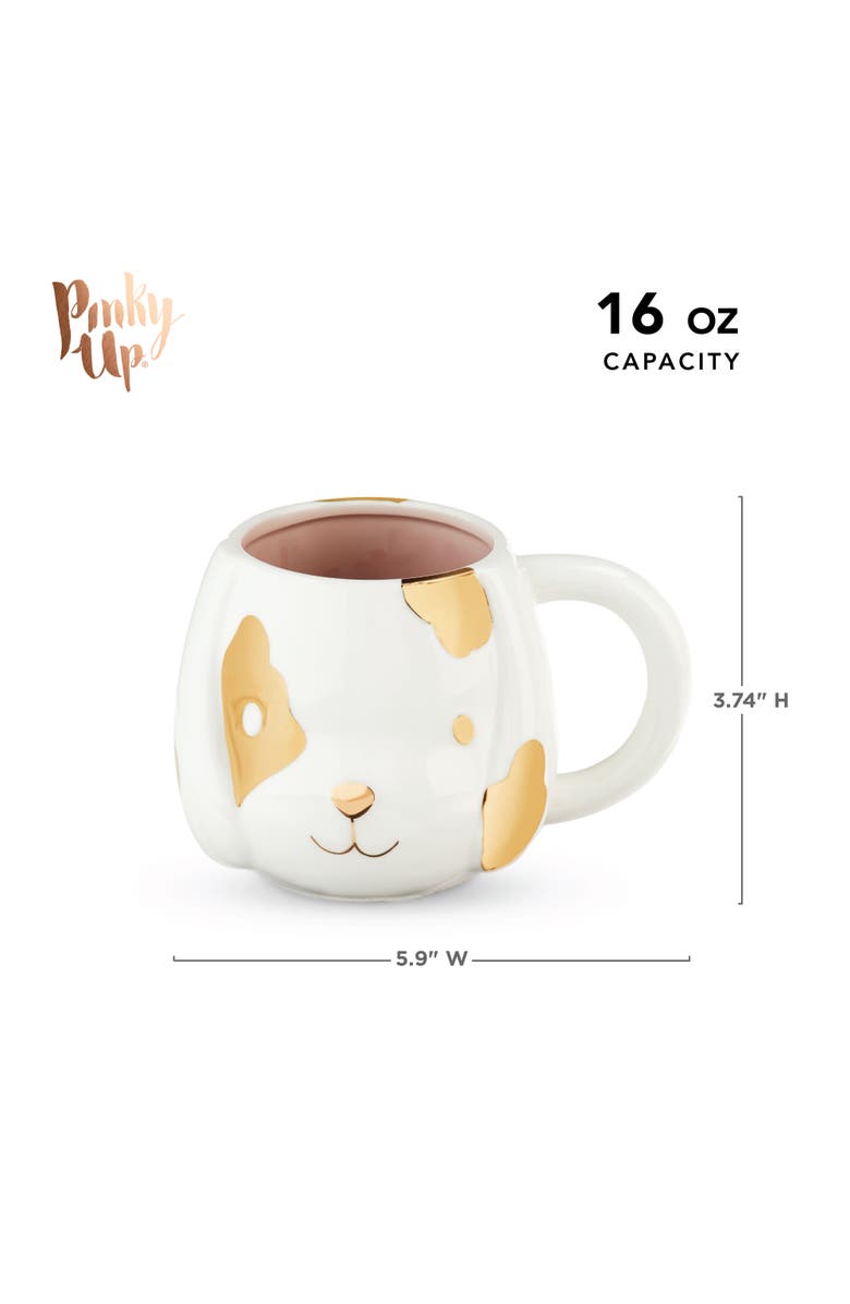 Pinky Up (Accessories) Penny Ceramic Puppy Mug, Alternate, color, White