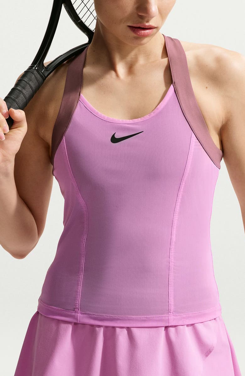Nike Court Slam Dri-FIT Tank, Main, color, Light Magenta/ Tattoo/ Black