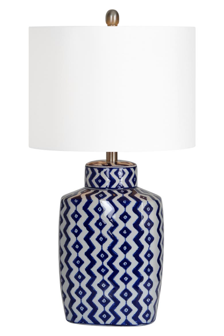 Beryl Table Lamp, Main, color, BLUE/ WHITE CHEVRON/ NICKEL