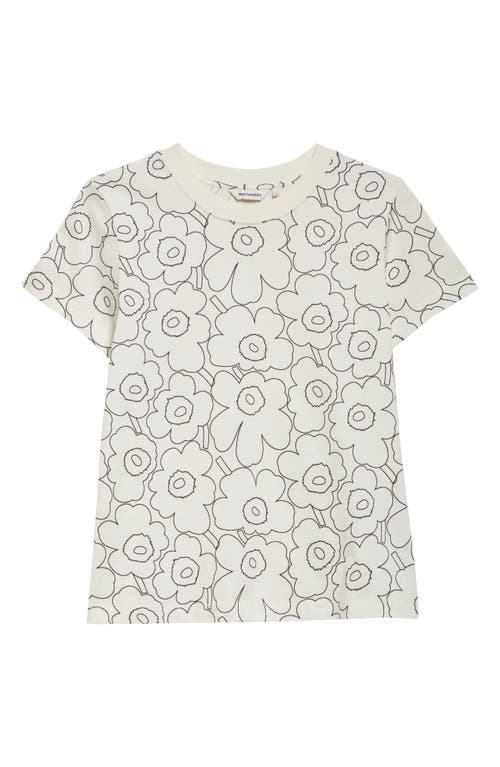 Marimekko Heleys Piirto Unikko Cotton T-shirt In White