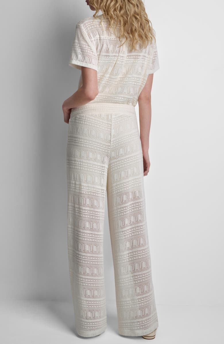 DKNY Open Stitch Drawstring Pants, Alternate, color, Coconut
