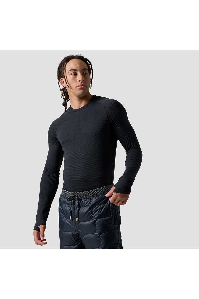 Men's Bga Pines Microgrid Ultra-lt Baselayer Crew Top, Main, color, Black