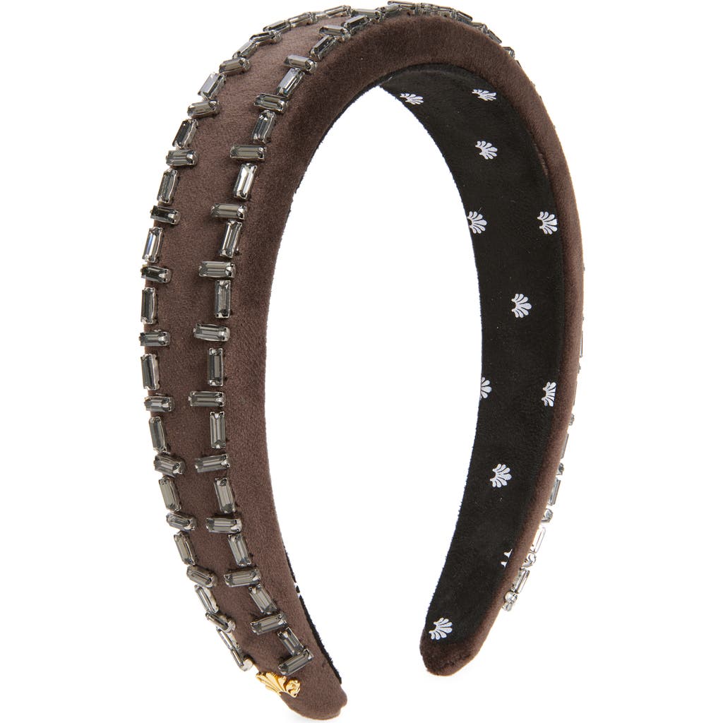 Lele Sadoughi Alice Crystal Edge Headband in Charcoal