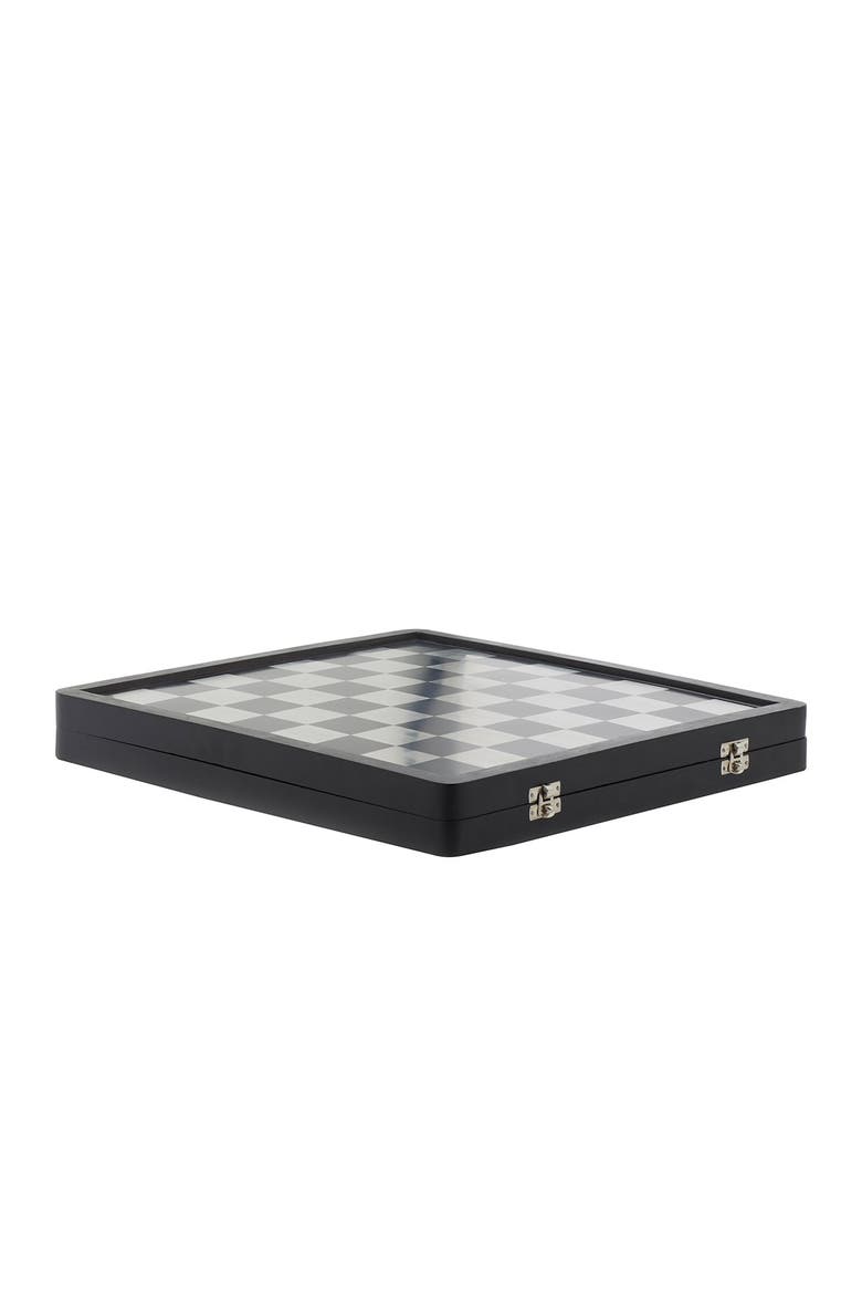 Black Aluminum Traditional Chess Game Set, Alternate, color, BLACK