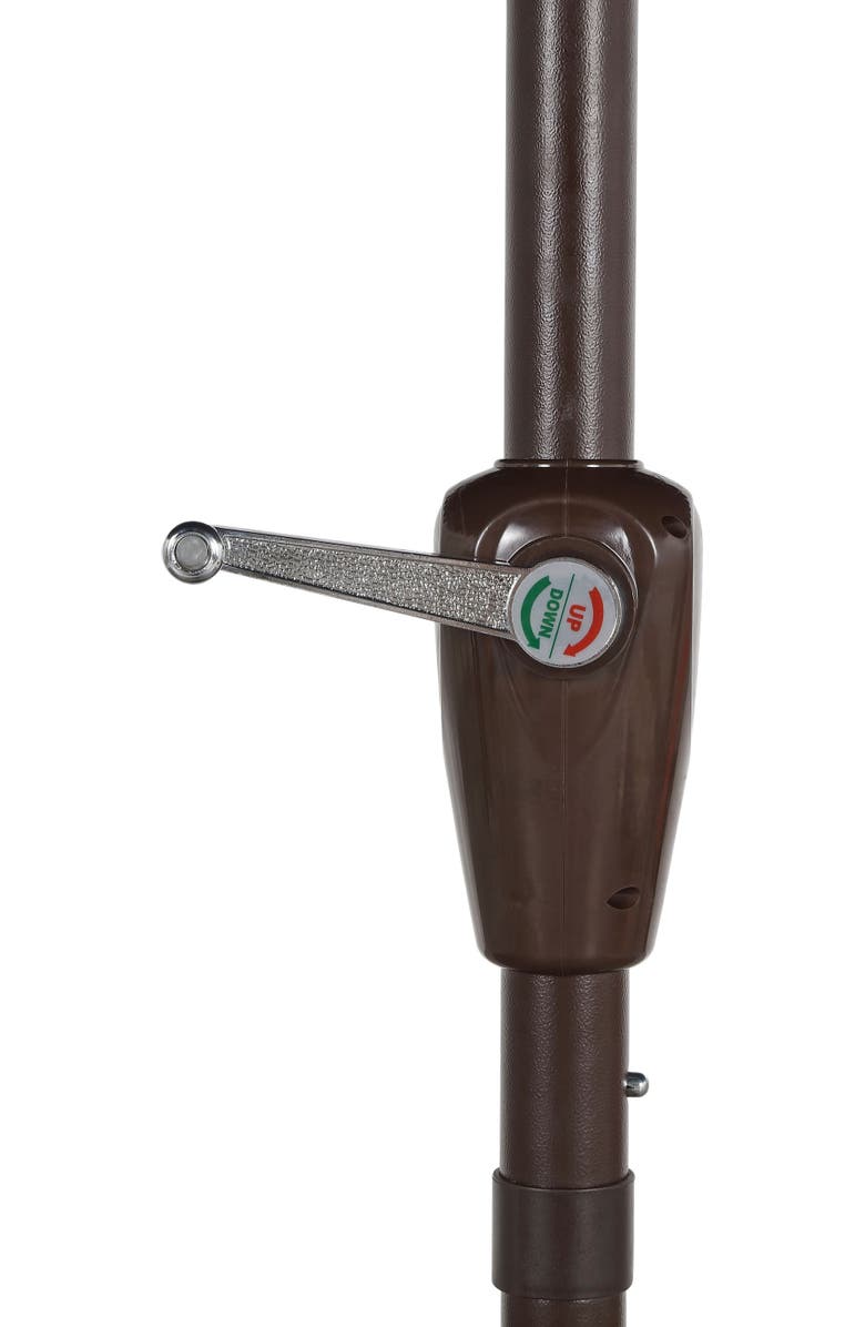 JONATHAN Y Sidney 9 ft. Classic MidCentury Rectangular Half Market Patio Umbrella with Crank, Wind Vent and UV Protection, Alternate, color, Gray