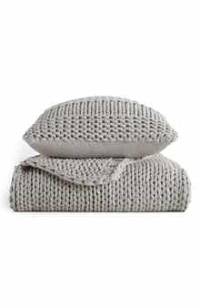 HOMESPUN Chunky Knit Accent Pillow & Oversize Throw Blanket Set
