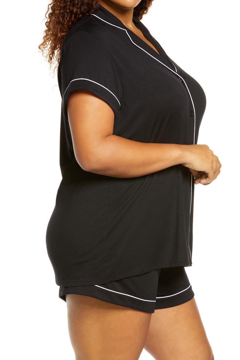 Moonlight Short Pajamas, Alternate, color, BLACK