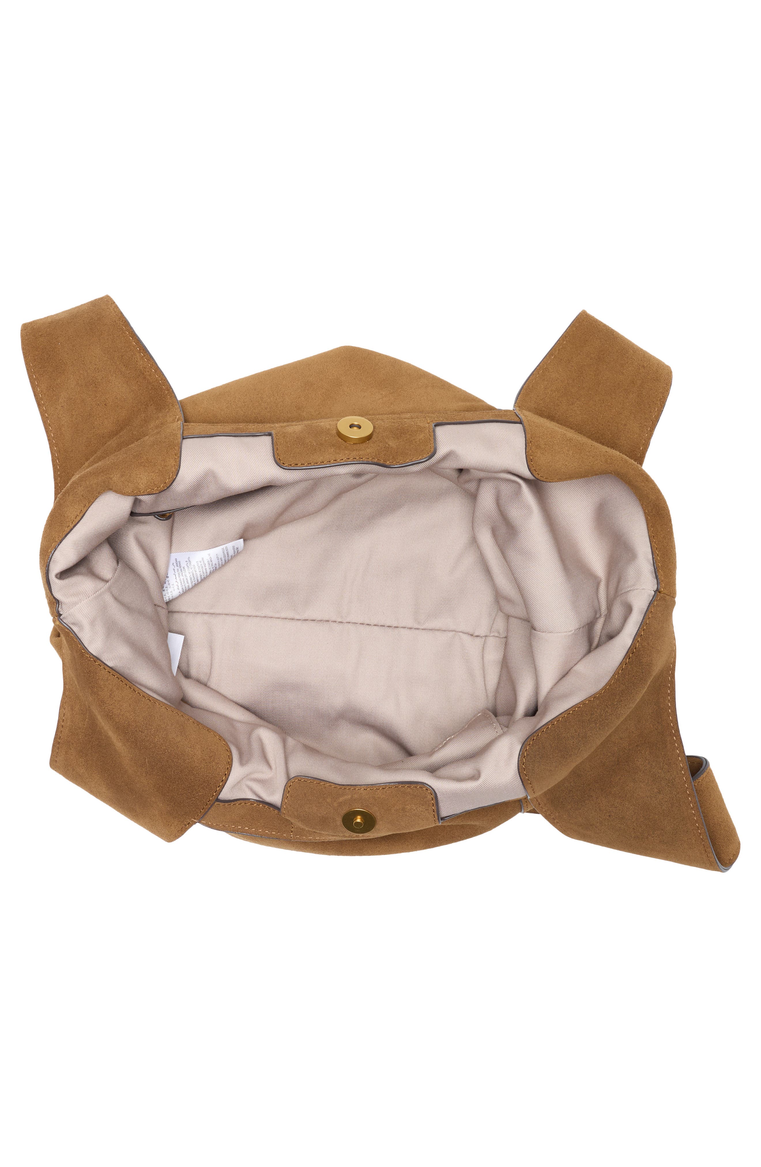rag & bone Large Brayton Suede Shopper, Alternate, color, Golden Brown