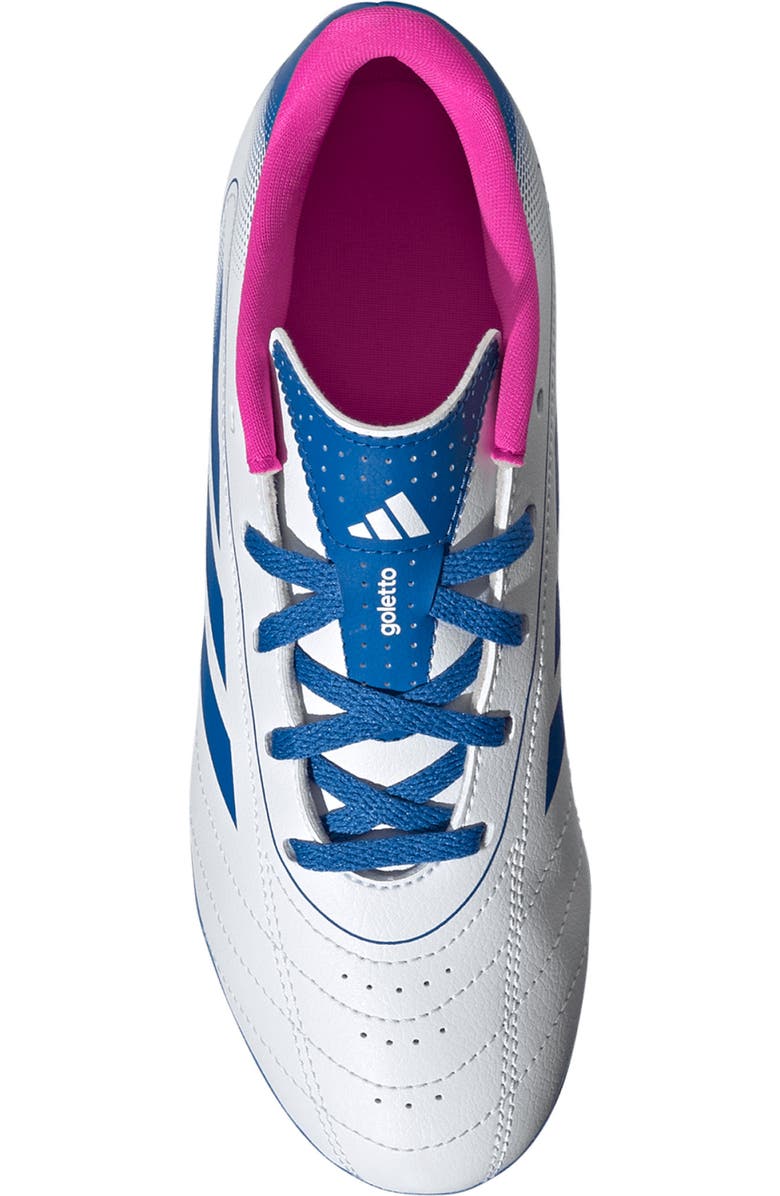 adidas Goletto IX Soccer Cleat, Alternate, color, White/ Royal/ Shock Pink