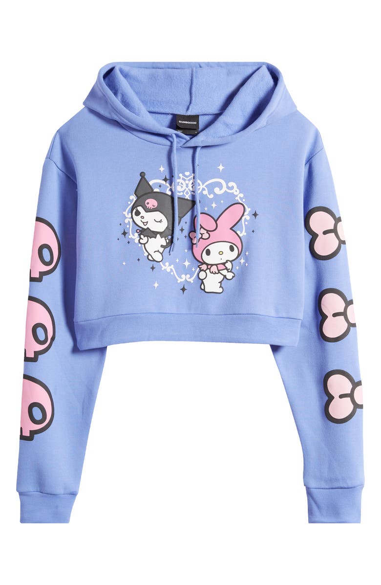 DUMBGOOD x Sanrio Kuromi<sup>®</sup> & My Melody<sup>®</sup> Crop Hoodie, Alternate, color, 